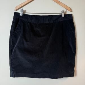 L.L.Bean Black Velvet Mini Skirt Women's Size 16 Cotton Spandex
